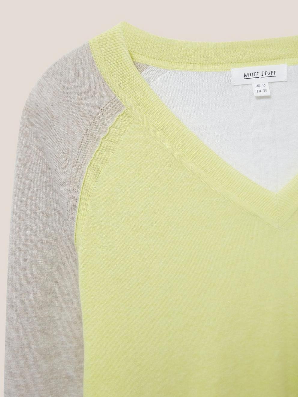 CARRIE COLOURBLOCK JUMPER in YELLOW MLT - FLAT DETAIL