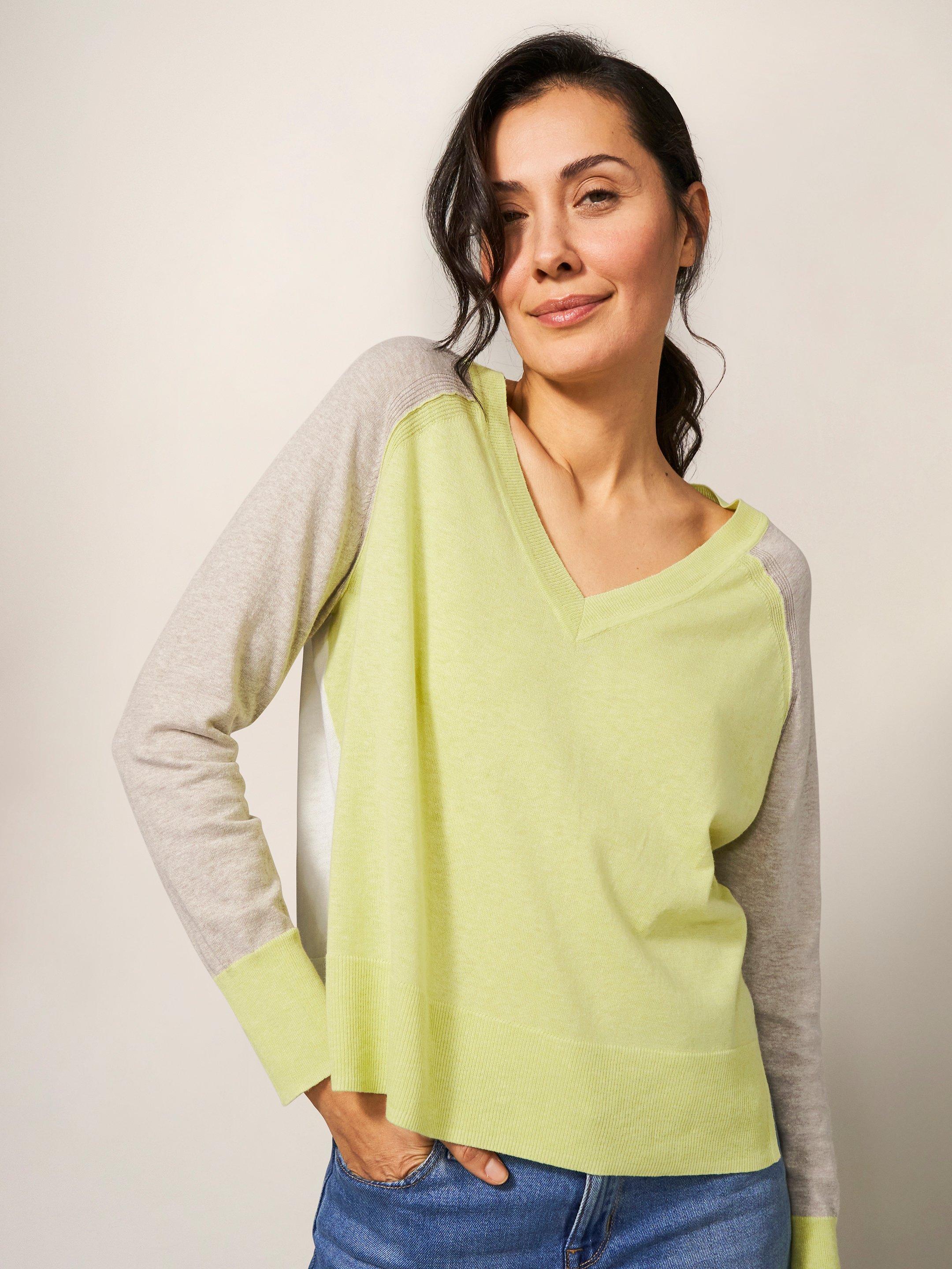 CARRIE COLOURBLOCK JUMPER in YELLOW MLT - LIFESTYLE
