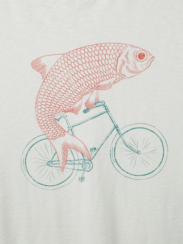 Fish on a Bike Graphic Tee in NAT WHITE - FLAT DETAIL