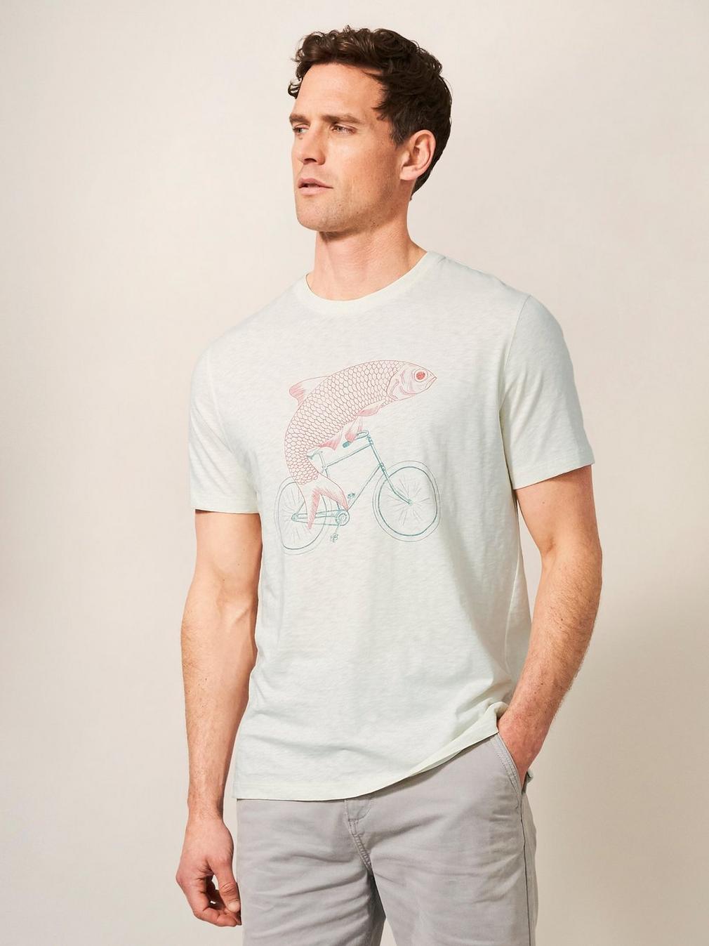 Fish on a Bike Graphic Tee in NAT WHITE - LIFESTYLE