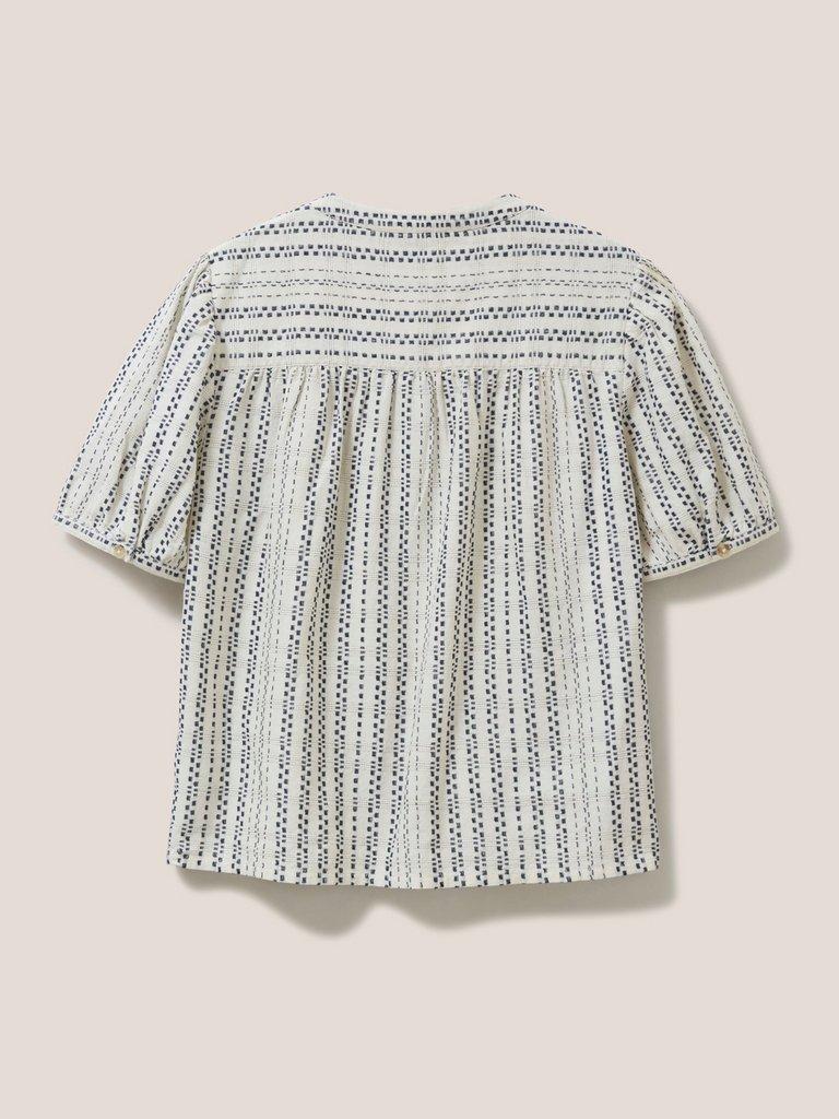 Aria Textured Stripe Top in IVORY MLT - FLAT BACK