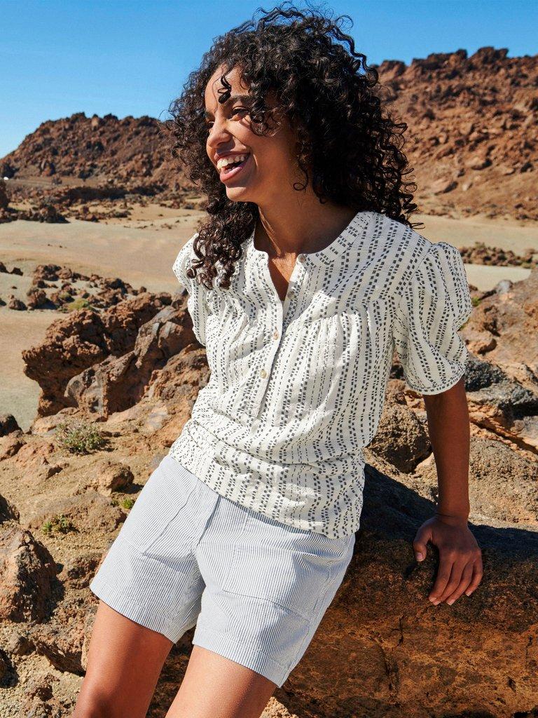 Aria Textured Stripe Top in IVORY MLT - MIXED