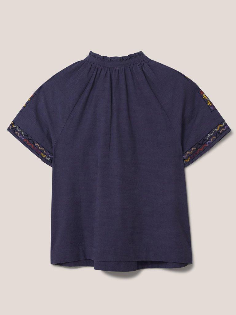 Frida Embroidered Blouse in PURPLE MLT - FLAT BACK