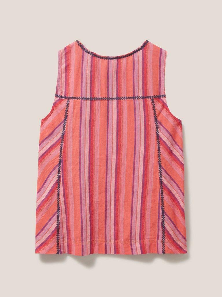 Lisbet Stripe Vest in PINK MLT - FLAT BACK