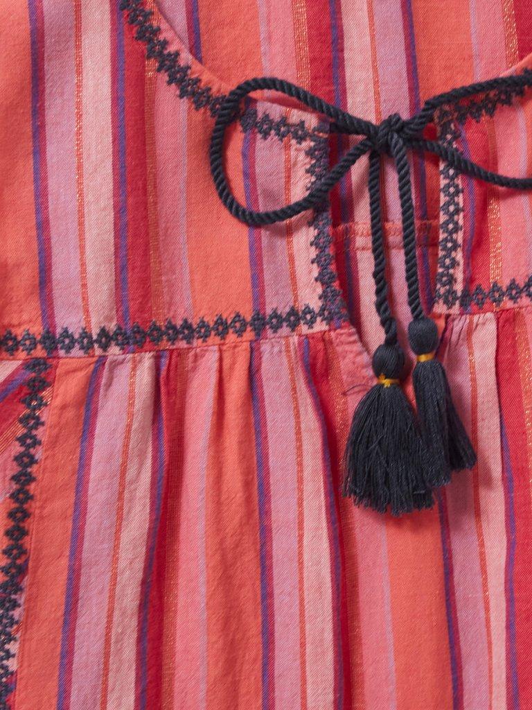 Lisbet Stripe Vest in PINK MLT - FLAT DETAIL