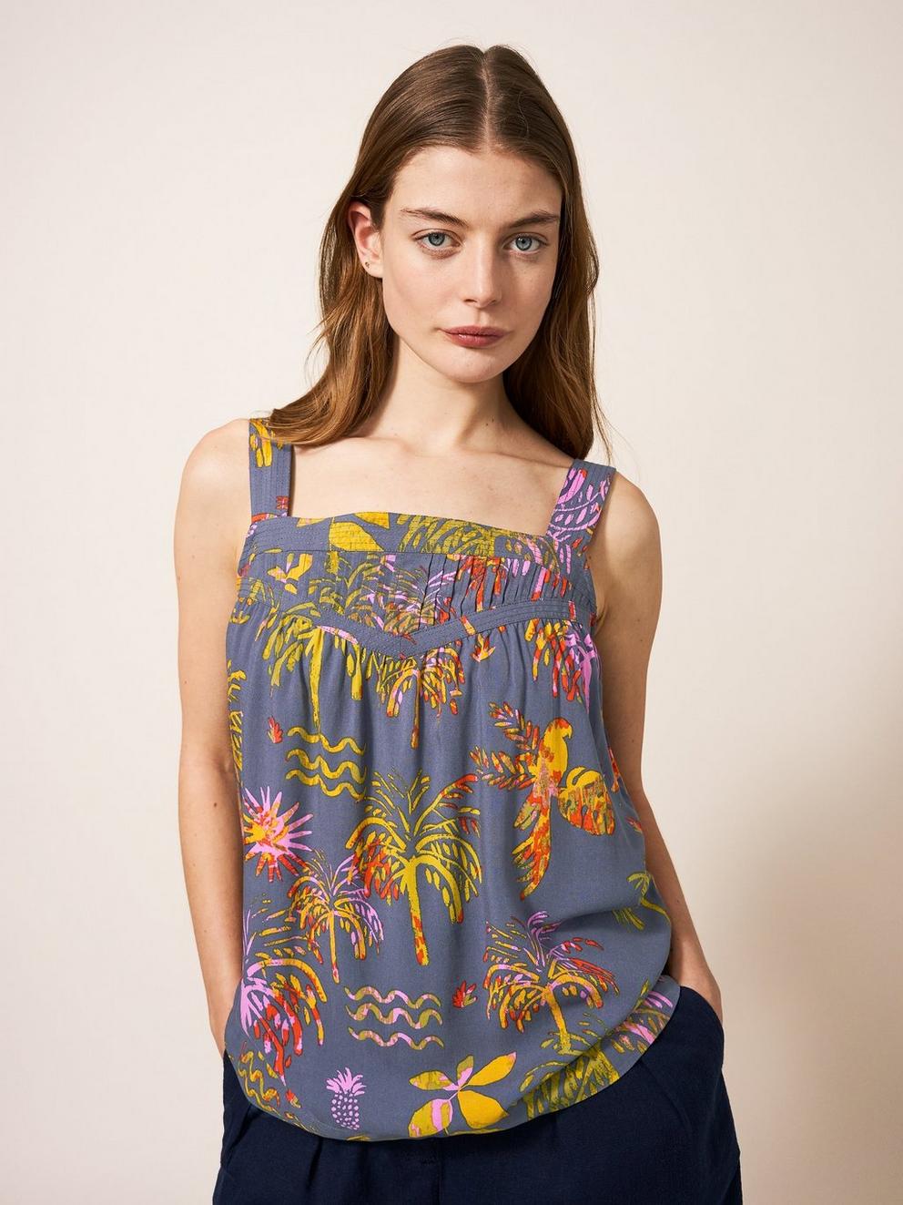 Cordelia Eco Vero Vest in PURPLE MLT - LIFESTYLE