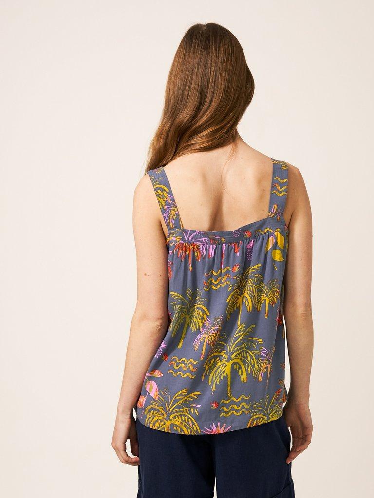Cordelia Eco Vero Vest in PURPLE MLT - MODEL BACK
