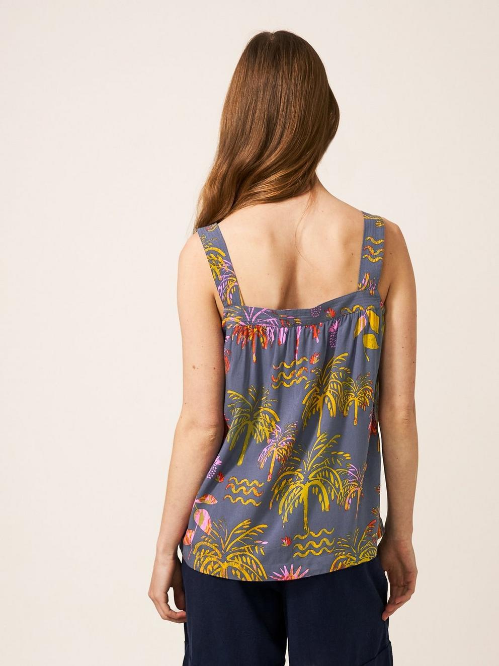 Cordelia Eco Vero Vest in PURPLE MLT - MODEL BACK