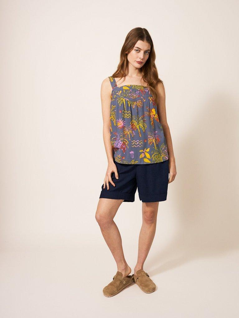 Cordelia Eco Vero Vest in PURPLE MLT - MODEL FRONT