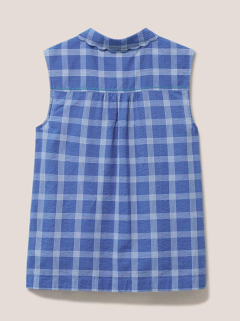 Lizzie Cotton Check Shirt in BLUE MLT - FLAT BACK