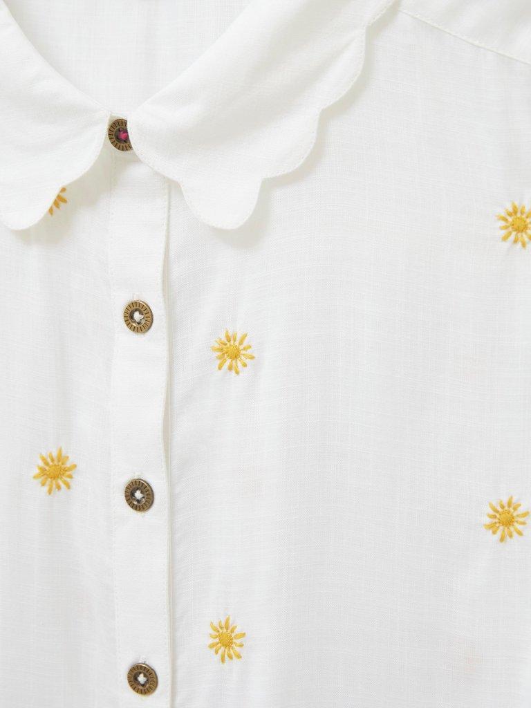 Lizzie Embroidered Shirt in WHITE MLT - FLAT DETAIL
