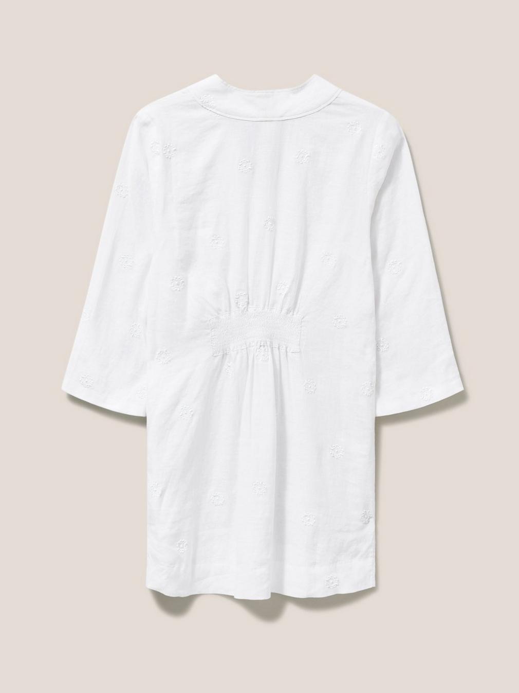 Marianne Linen Tunic in WHITE MLT - FLAT BACK