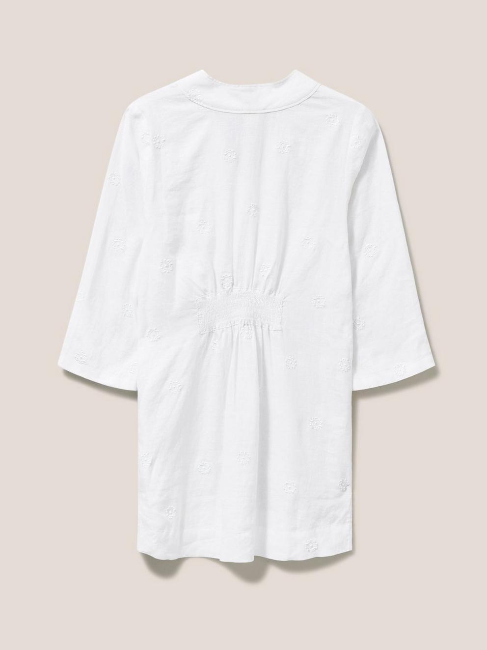 Marianne Linen Tunic in WHITE MLT - FLAT BACK