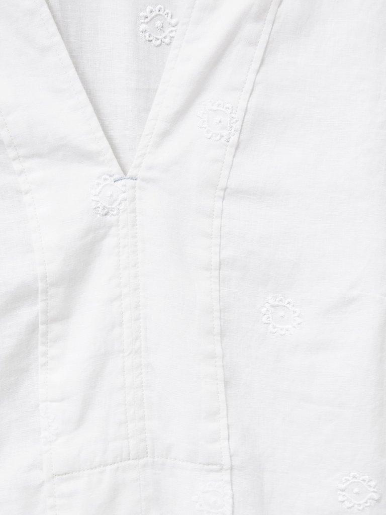 Marianne Linen Tunic in WHITE MLT - FLAT DETAIL