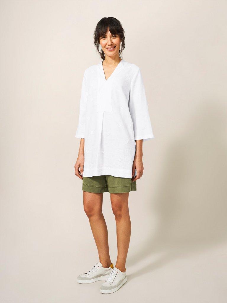 Blaire Linen Tunic In White White Stuff — Fig Tree, 49% OFF