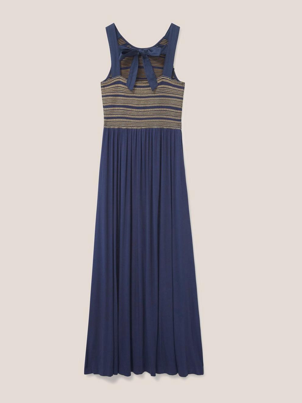 Faye Jersey Maxi Dress in NAVY MULTI - FLAT BACK