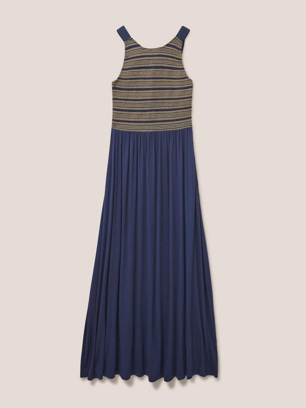 Faye Jersey Maxi Dress in NAVY MULTI - FLAT FRONT