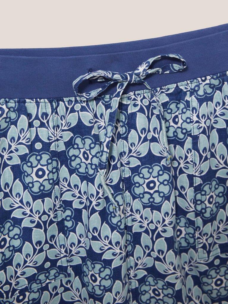 Effie Linen Skirt in BLUE MLT - FLAT DETAIL