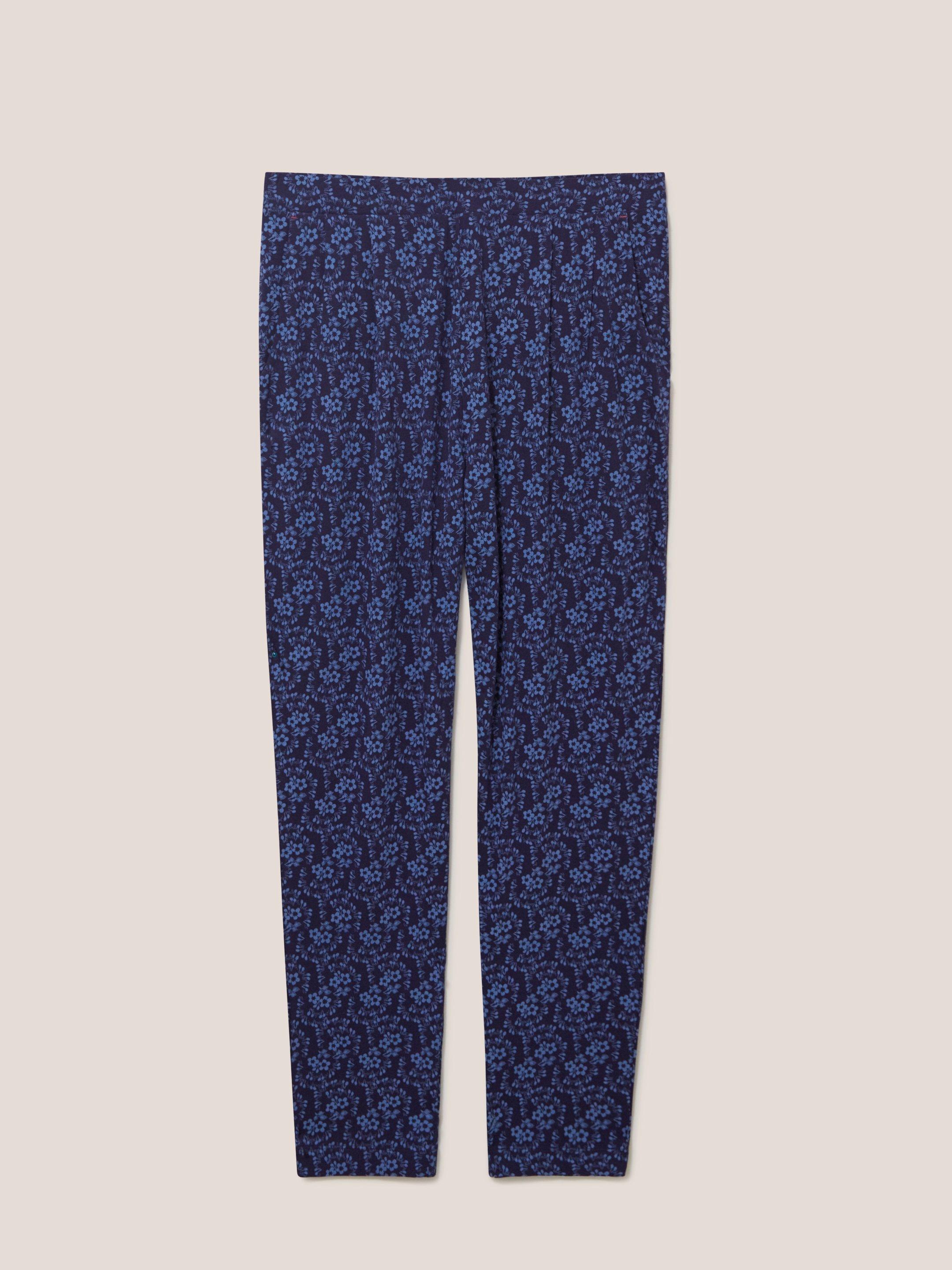 Maison Eco Vero Jersey Trousers in NAVY PR - FLAT FRONT