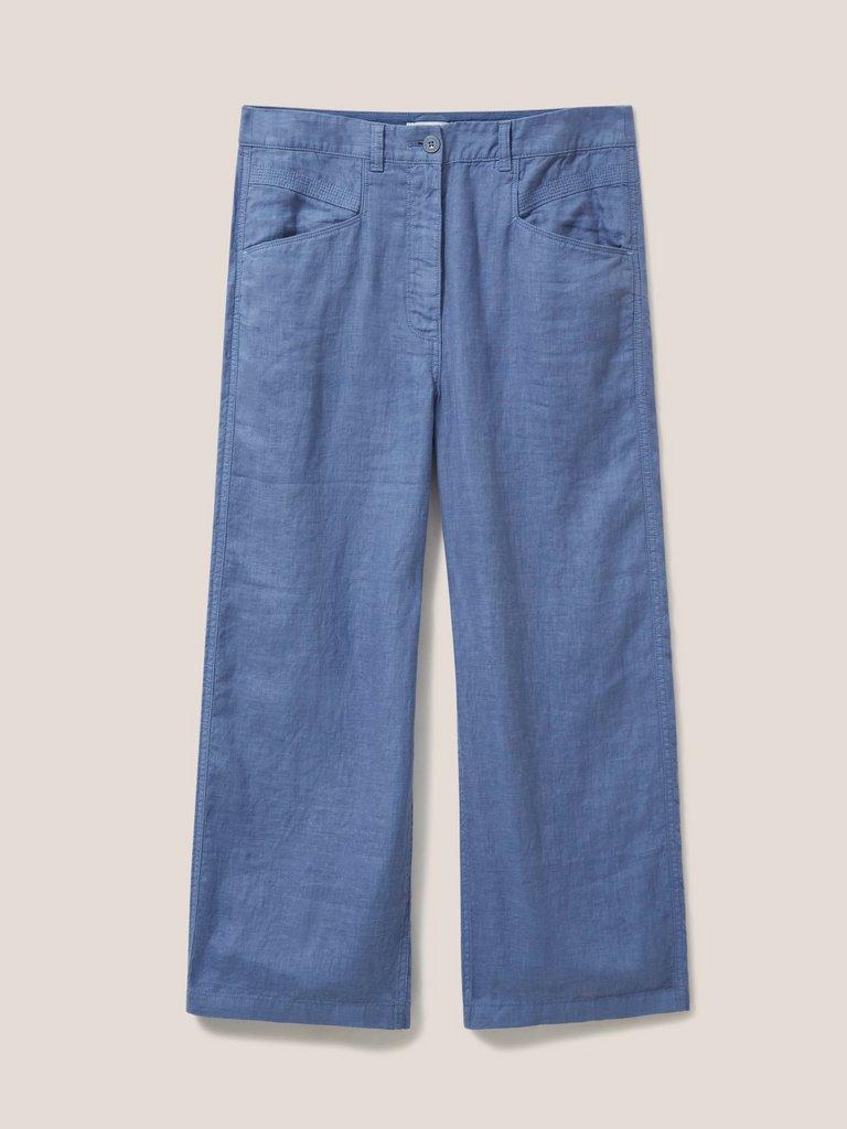 Harper Linen Trouser in MID BLUE