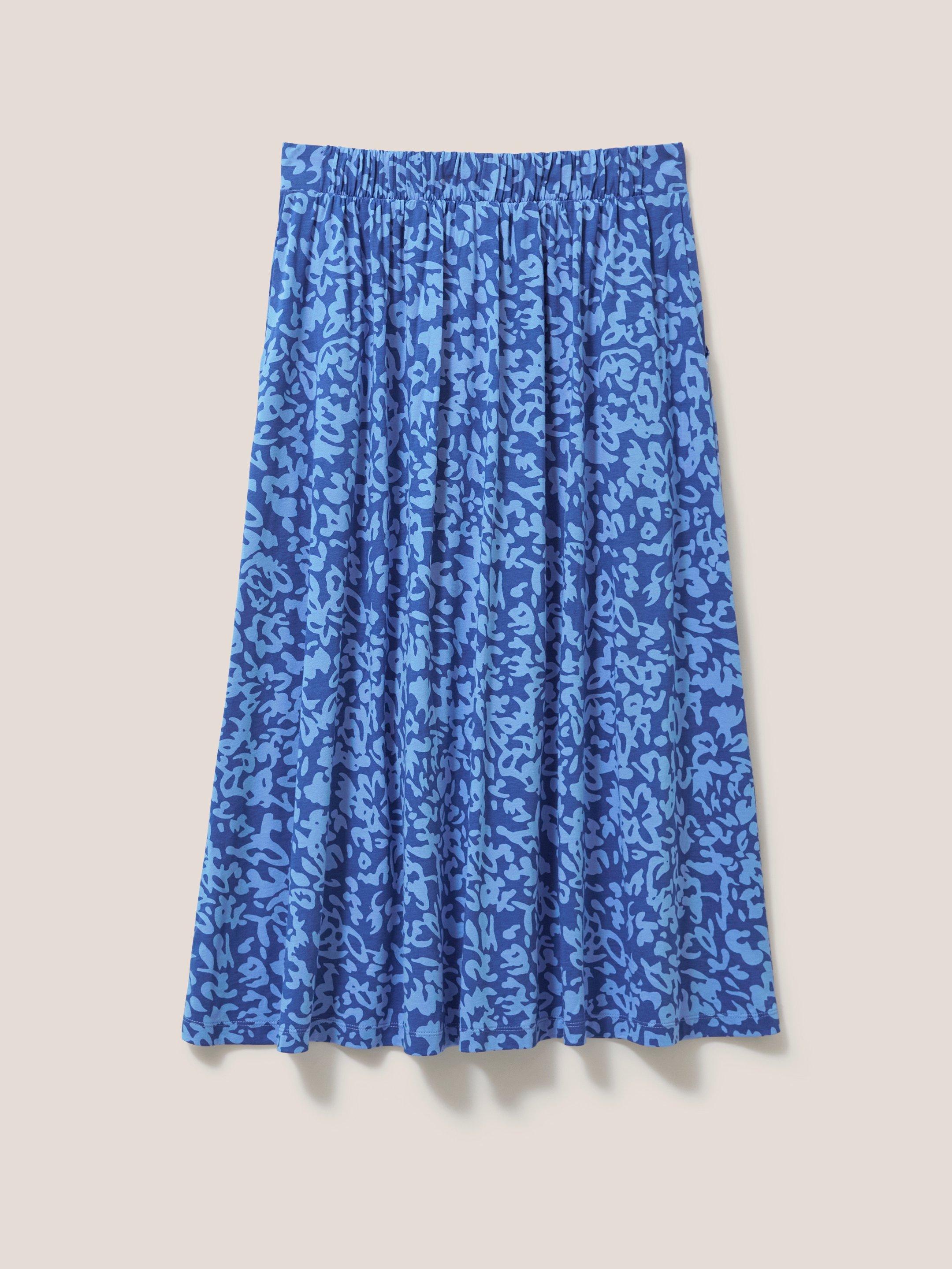 Mora Jersey Midi Skirt  in BLUE MLT - FLAT BACK