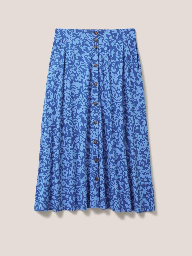 Mora Jersey Midi Skirt  in BLUE MLT - FLAT FRONT