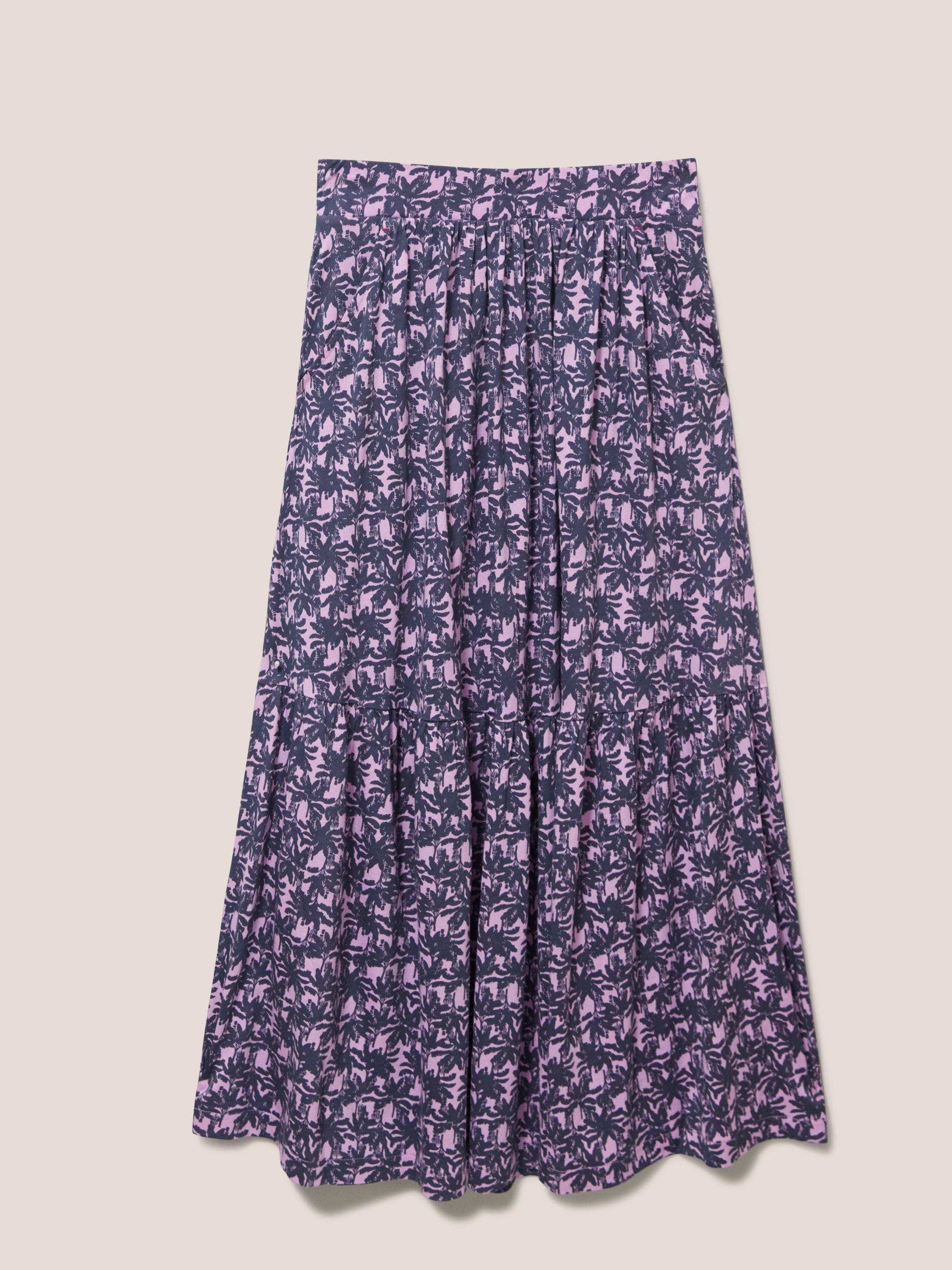 Mia Jersey Midi Skirt in PINK MLT - FLAT FRONT