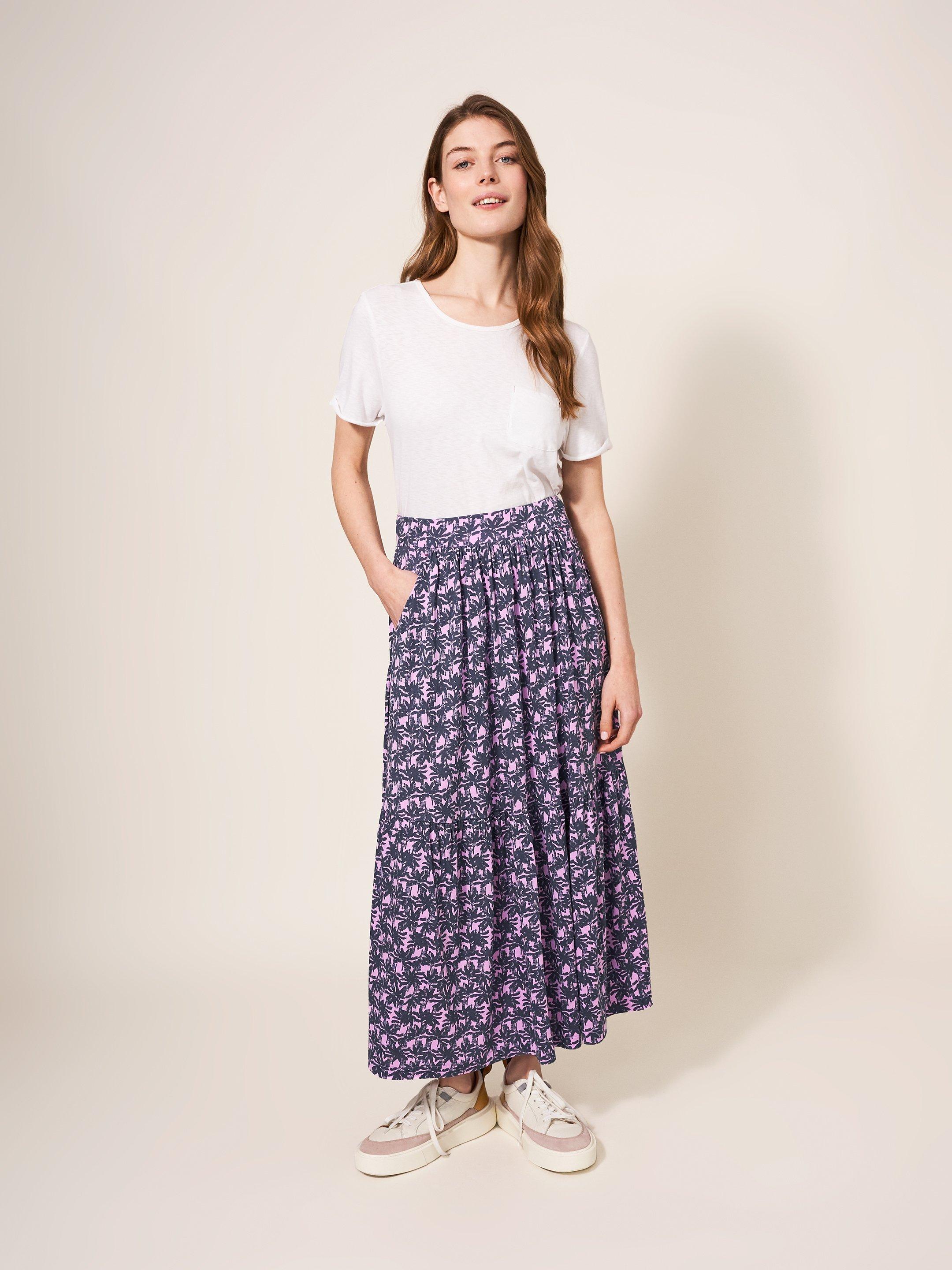 White stuff domino 2025 maxi jersey skirt