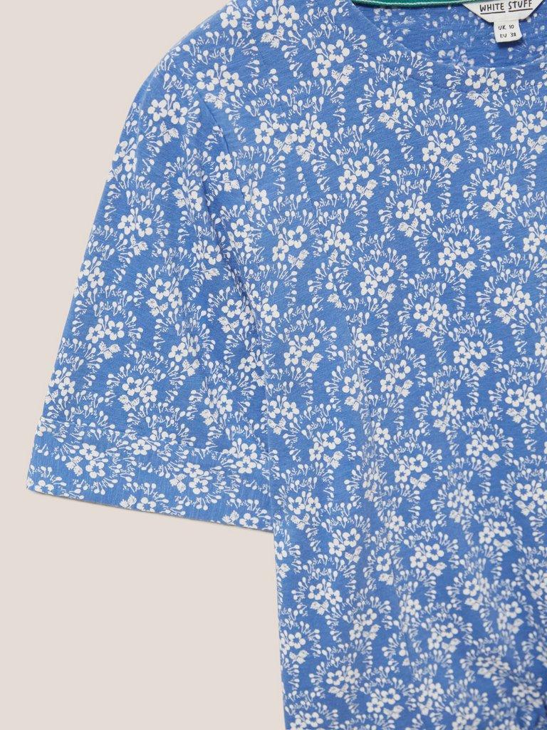 TIE HEM TOP in BLUE PR - FLAT DETAIL
