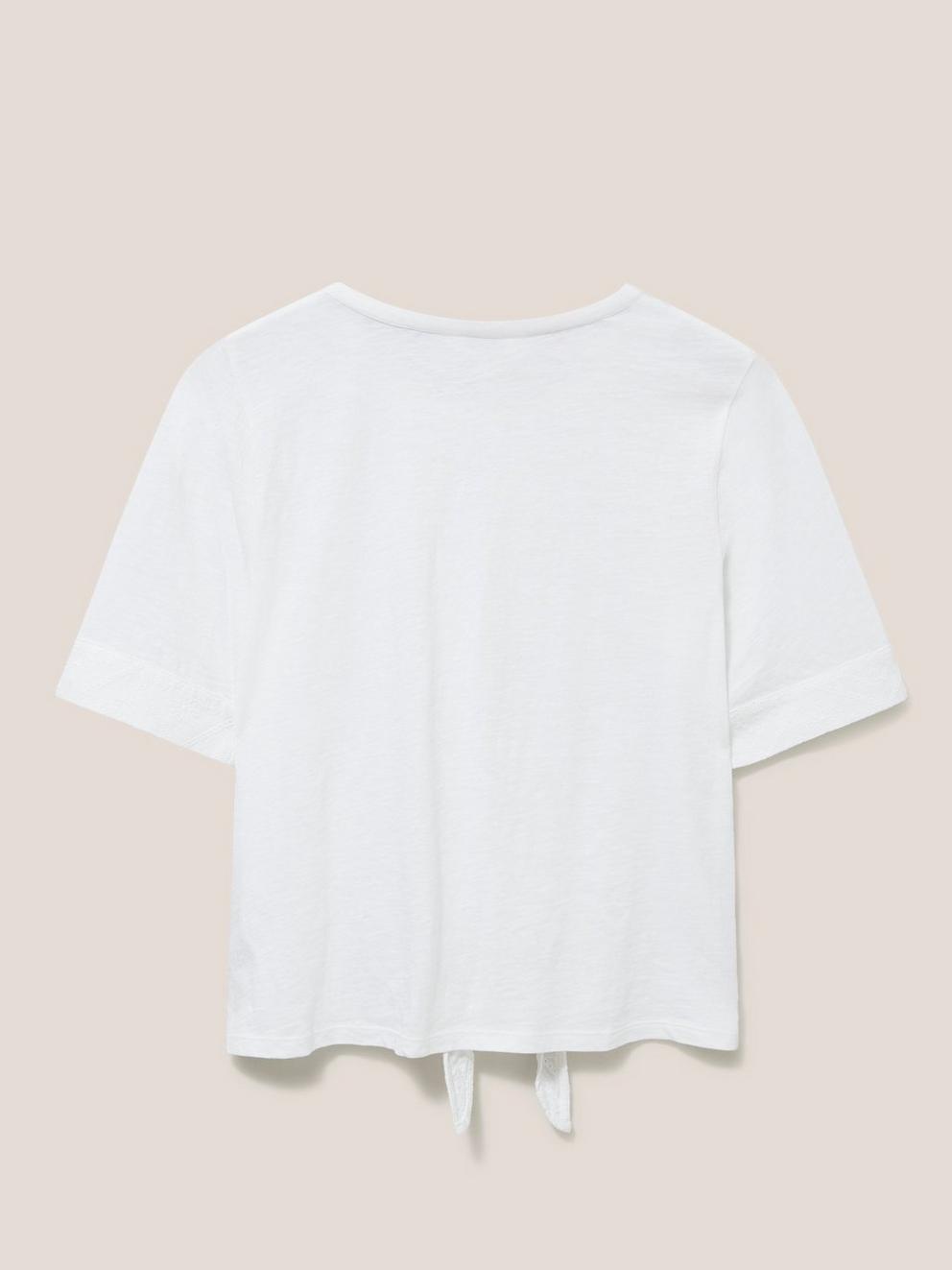 TIE HEM TOP in BRIL WHITE - FLAT BACK