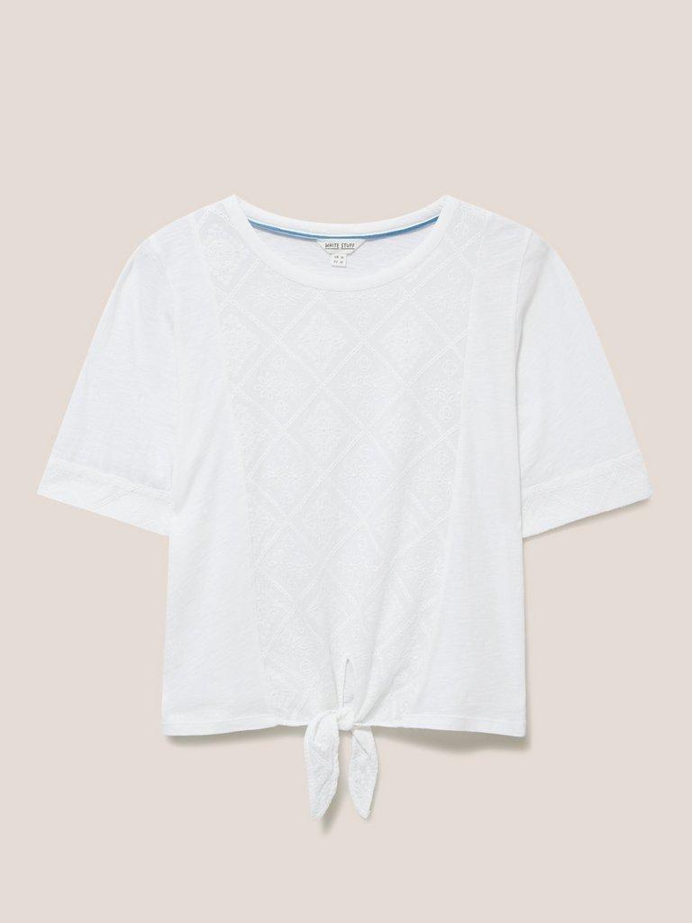 TIE HEM TOP in BRIL WHITE - FLAT FRONT