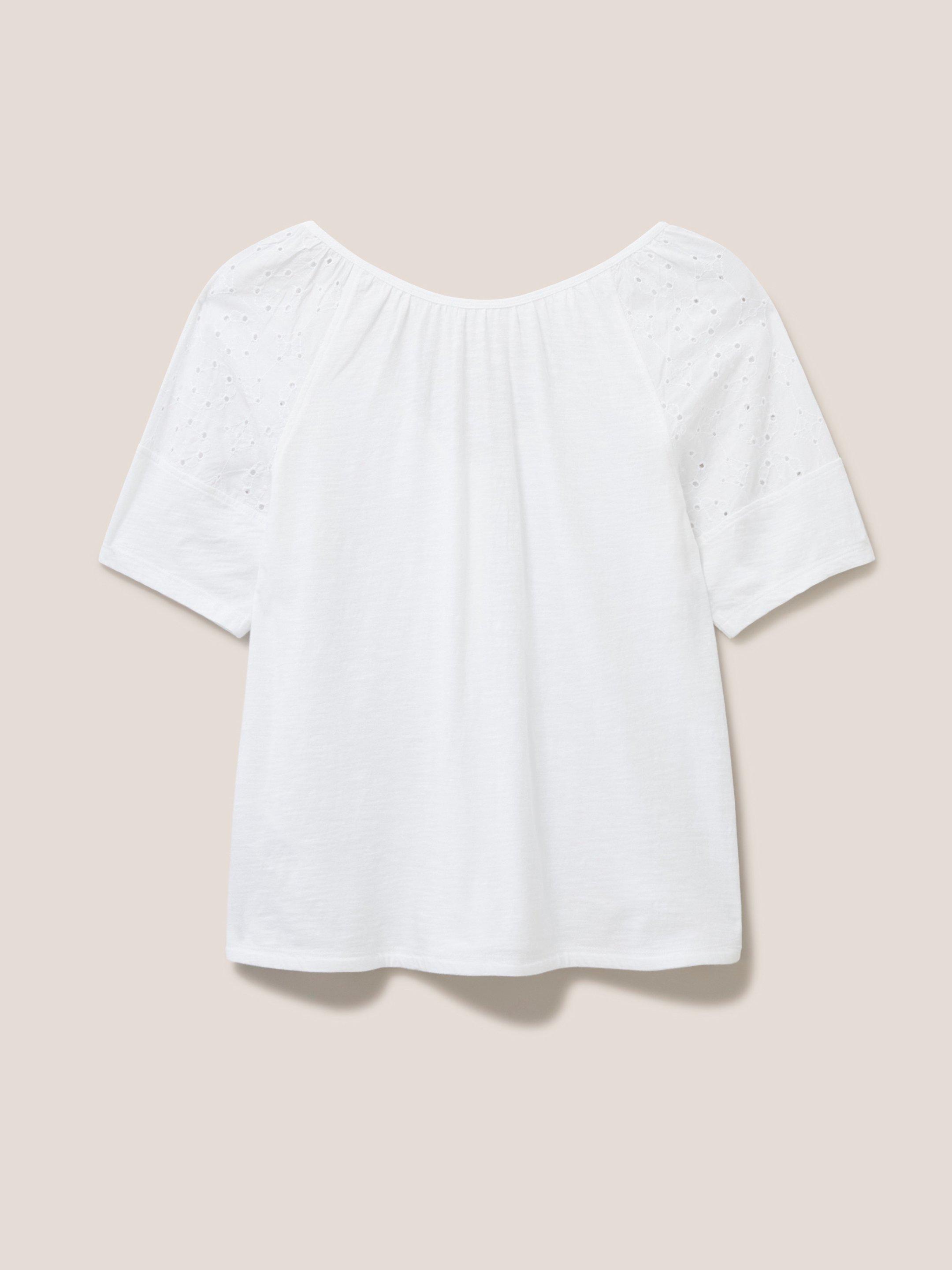 BRODERIE MIX TWO WAY TOP in BRIL WHITE - FLAT BACK