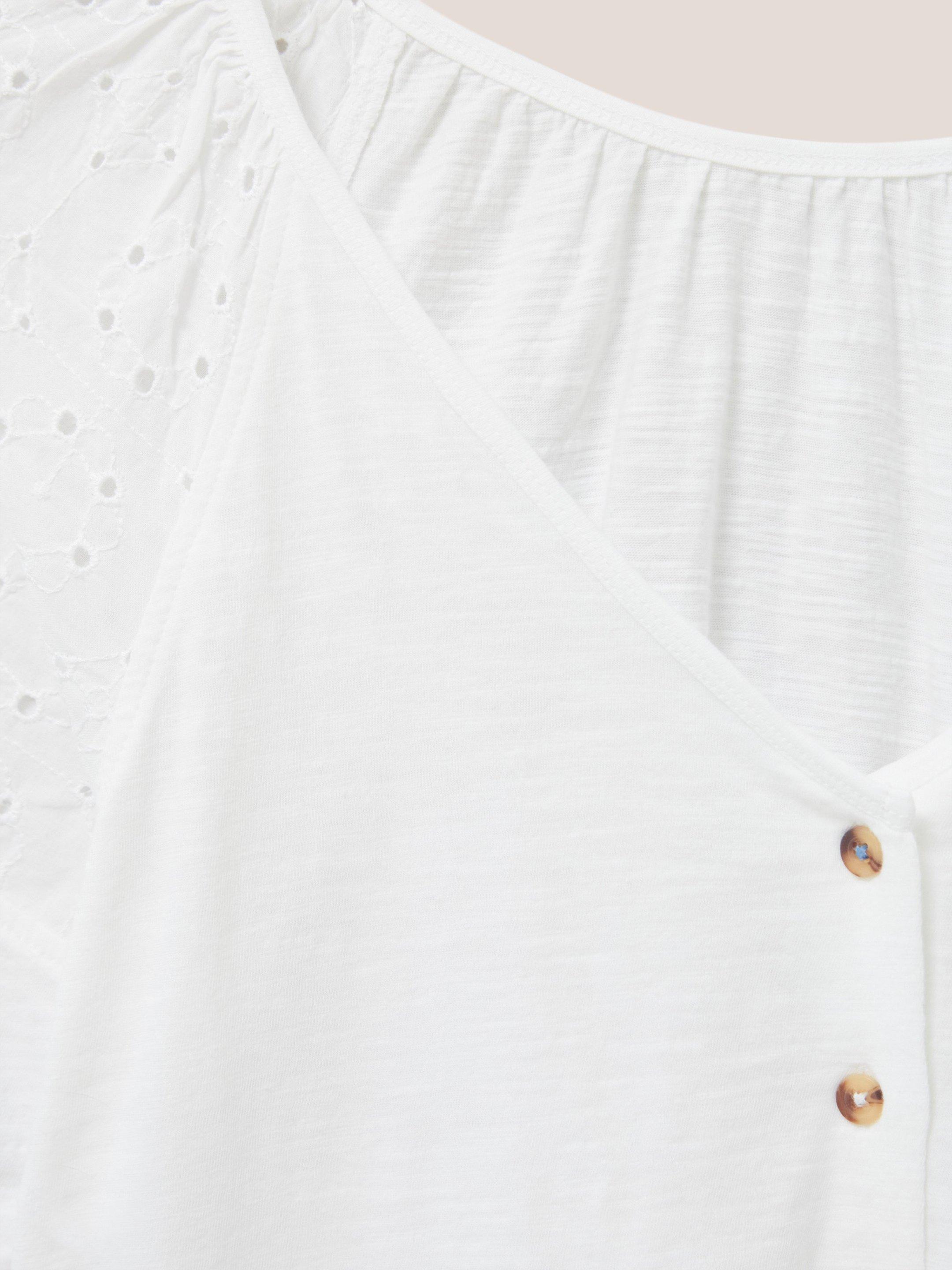 BRODERIE MIX TWO WAY TOP in BRIL WHITE - FLAT DETAIL