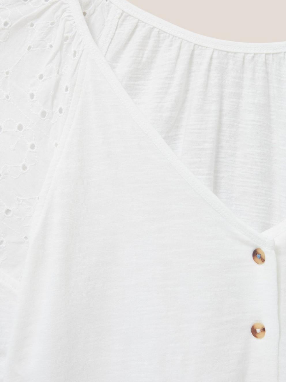 BRODERIE MIX TWO WAY TOP in BRIL WHITE - FLAT DETAIL