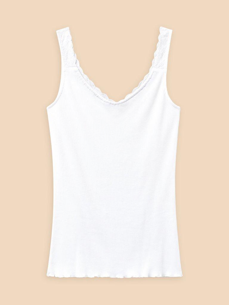 SEABREEZE VEST V NECK in BRIL WHITE - FLAT BACK