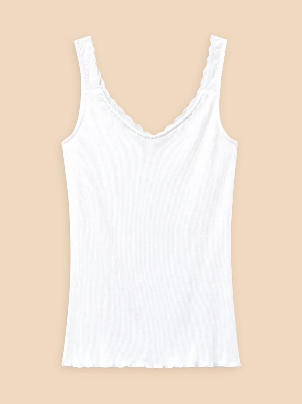 SEABREEZE VEST V NECK in BRIL WHITE - FLAT BACK