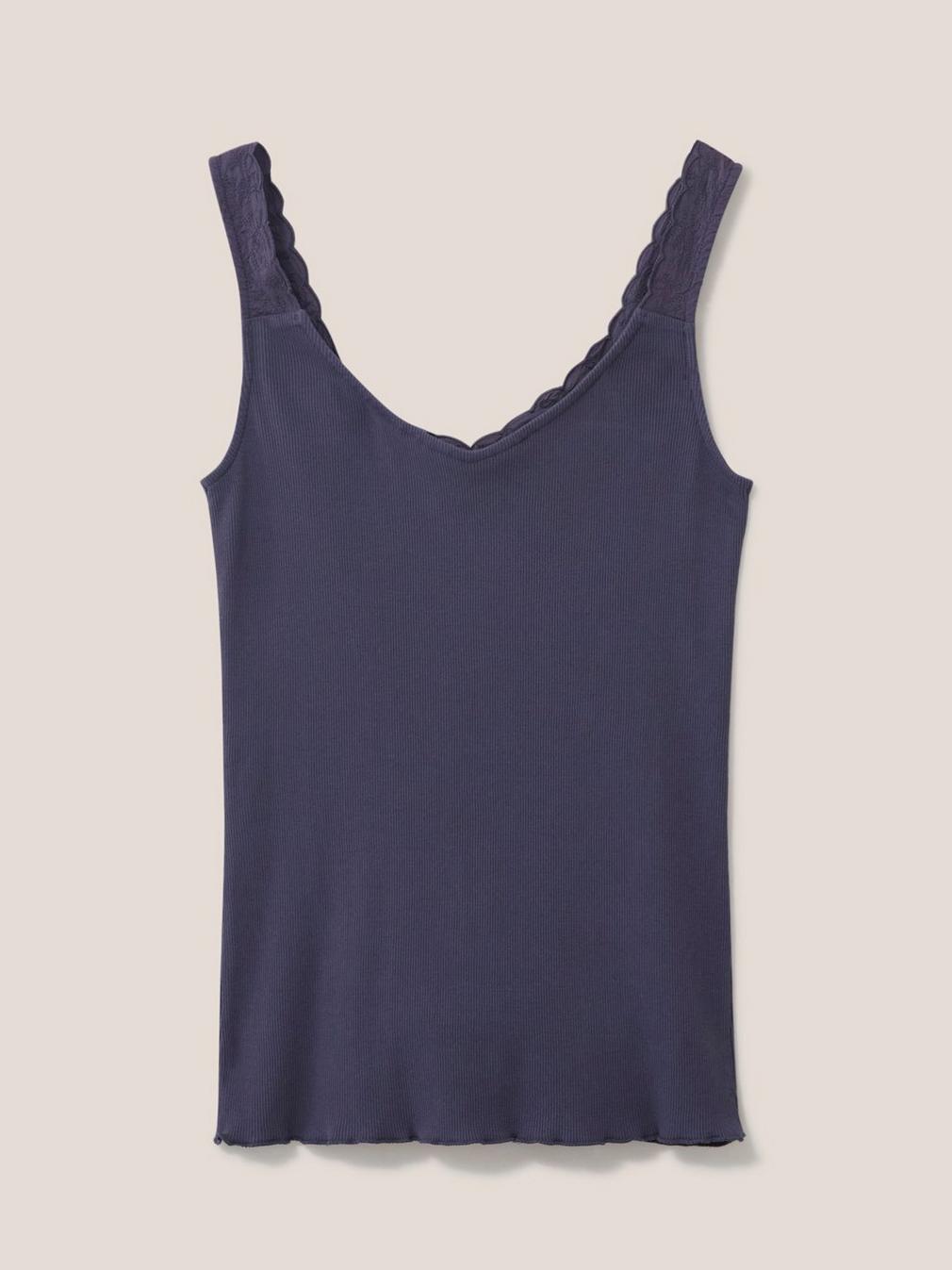 SEABREEZE VEST V NECK in DUS PURPLE - FLAT BACK