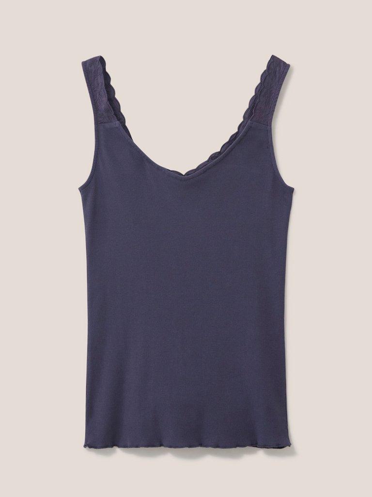 SEABREEZE VEST V NECK in DUS PURPLE - FLAT BACK