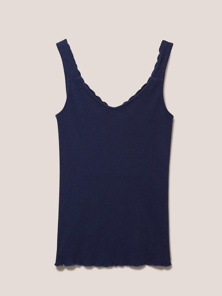 SEABREEZE VEST V NECK in FR NAVY - FLAT BACK