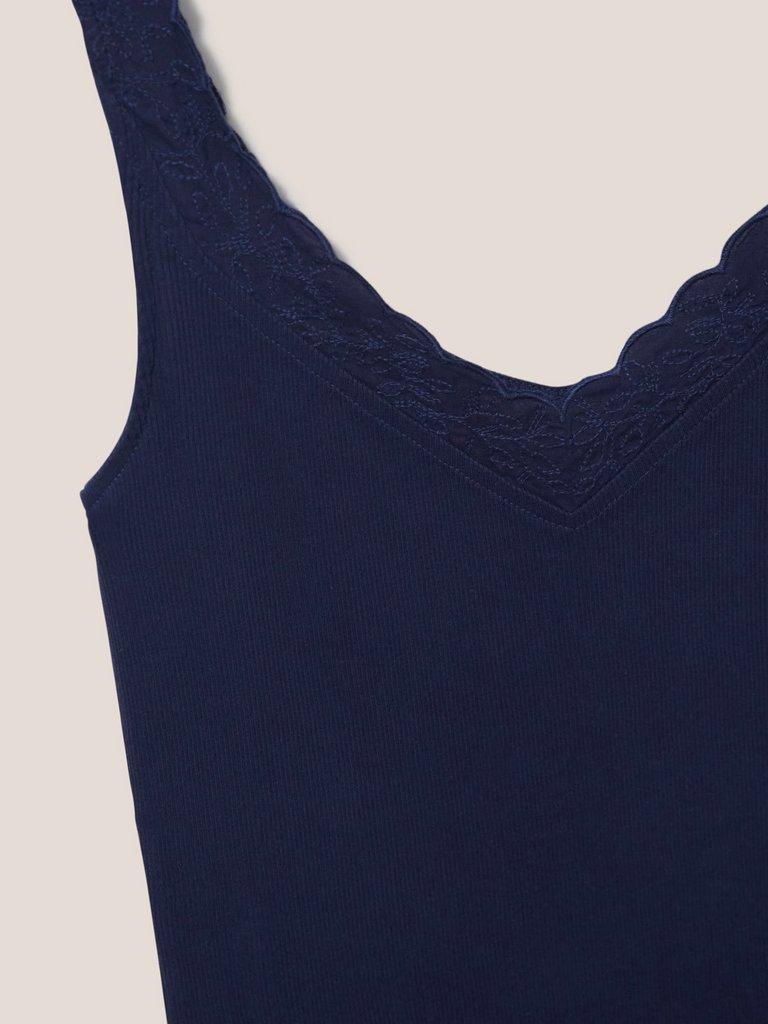 SEABREEZE VEST V NECK in FR NAVY - FLAT DETAIL