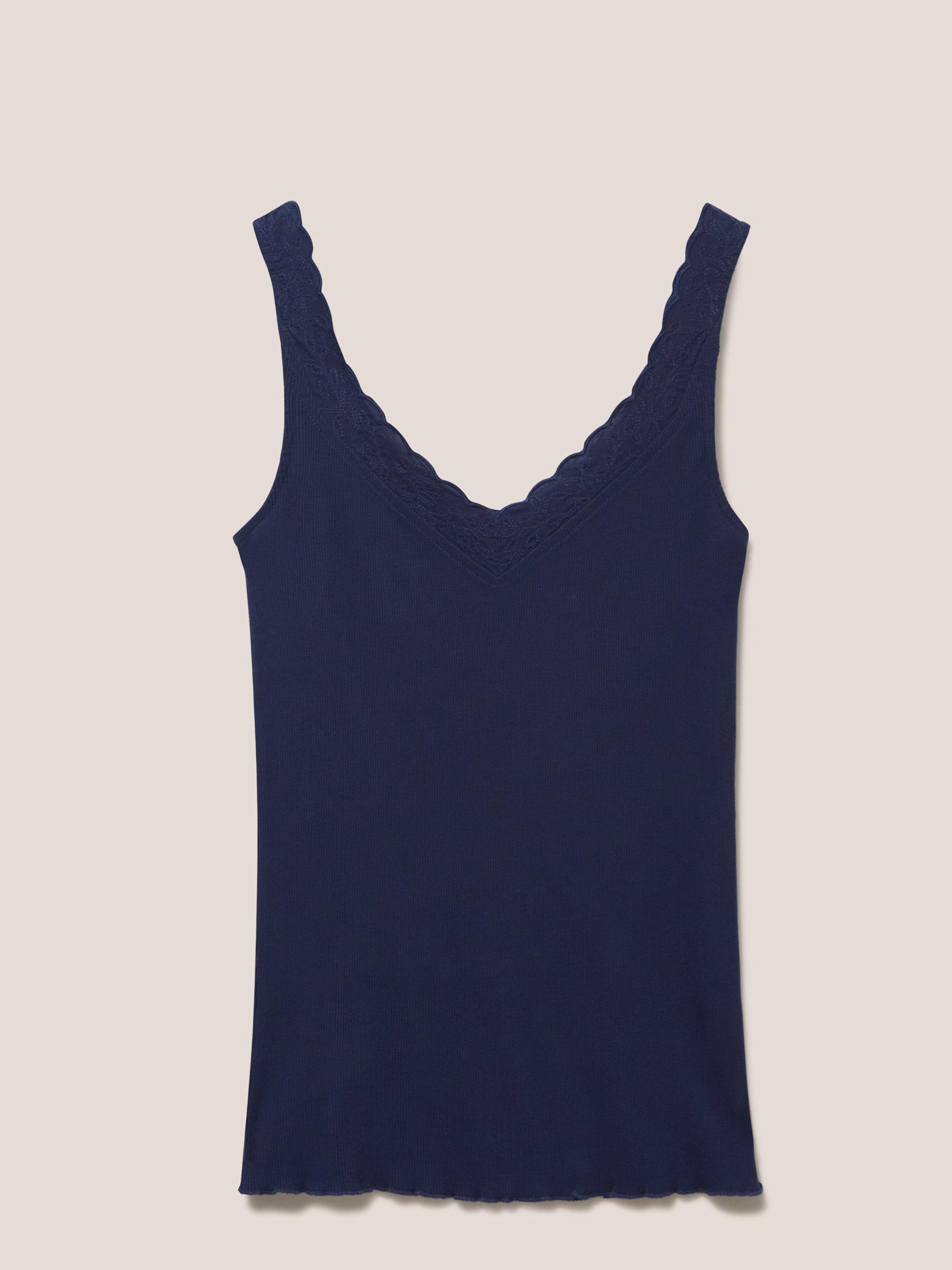 SEABREEZE VEST V NECK in FR NAVY - FLAT FRONT