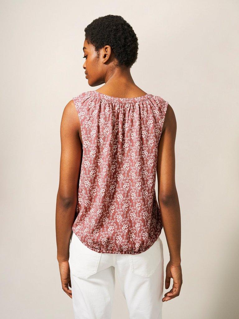 SUNRISE PRINT VEST in PINK PR - MODEL BACK