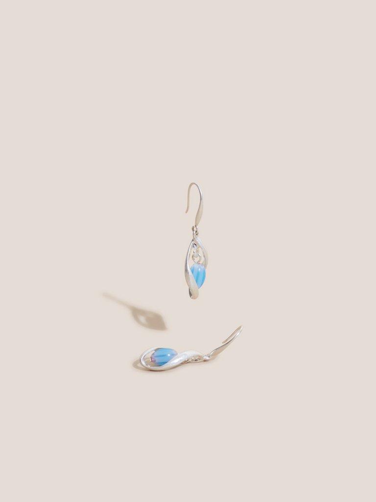 Ceramic Bead Drop Earrings in BLUE MLT - FLAT DETAIL