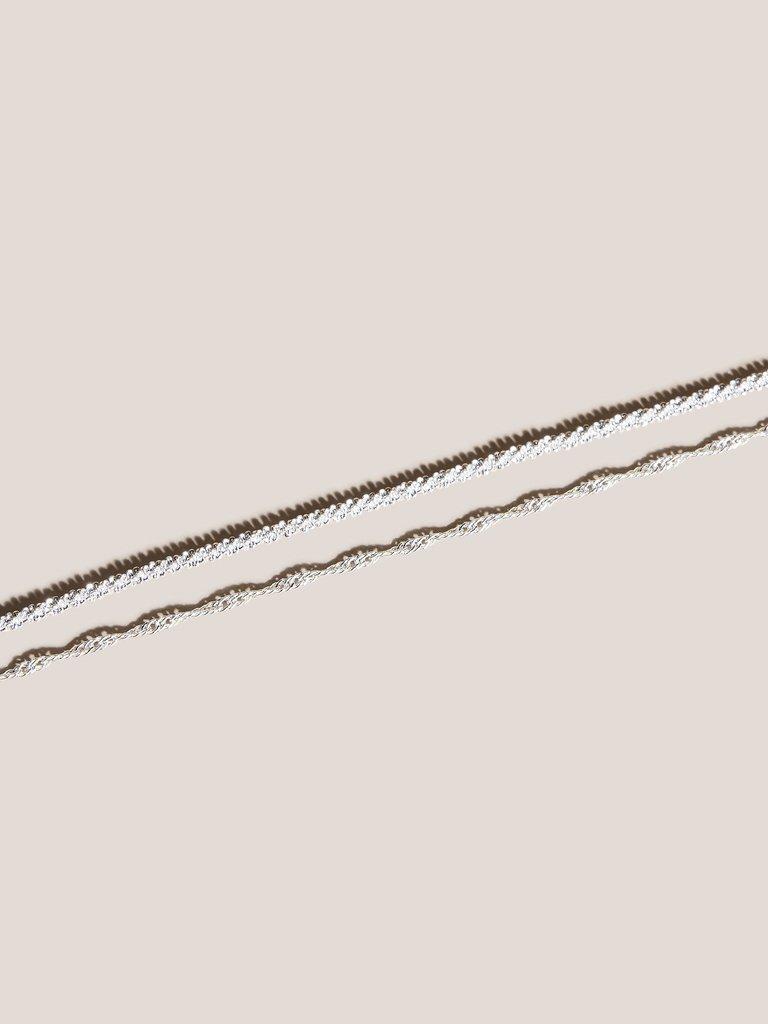 Silver Plated 2 Pack Bracelet in SLV TN MET - FLAT DETAIL