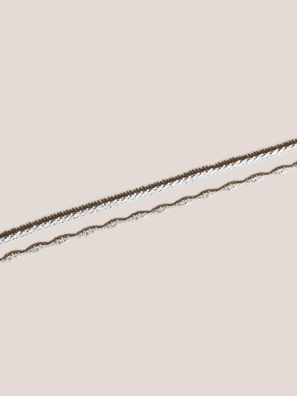 Silver Plated 2 Pack Bracelet in SLV TN MET - FLAT DETAIL