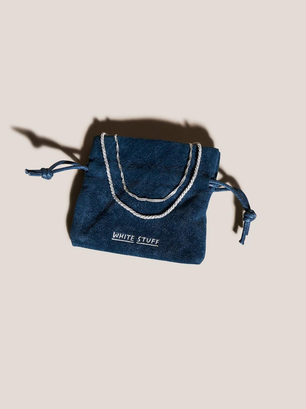 Silver Plated 2 Pack Bracelet in SLV TN MET - FLAT FRONT