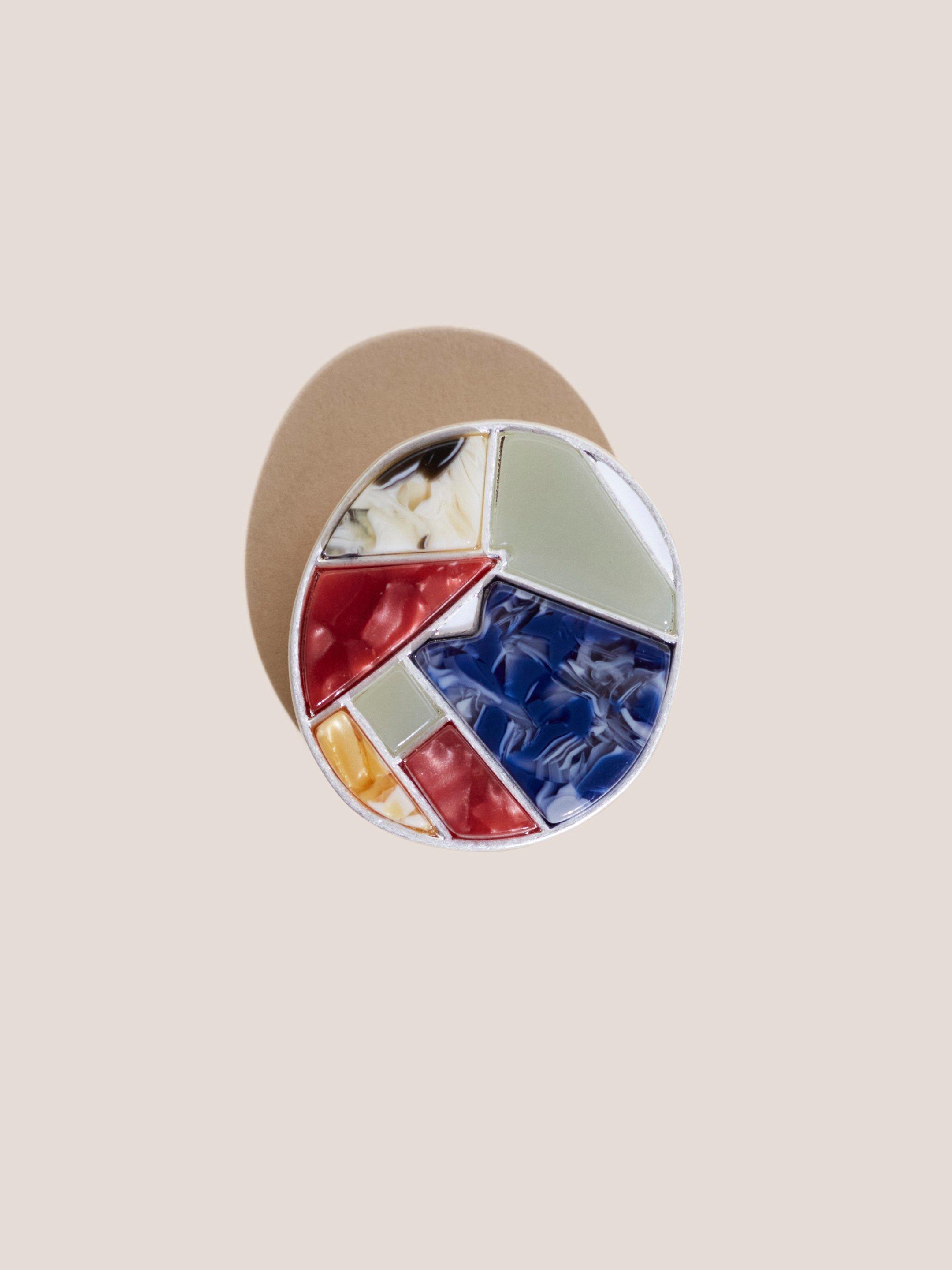 Mosaic Brooch in GREEN MLT - FLAT FRONT