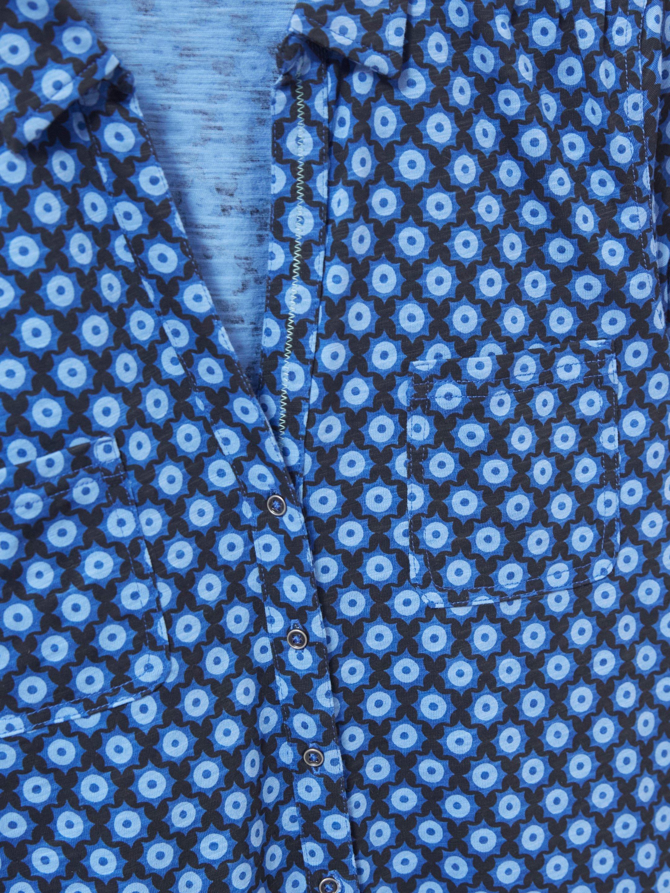 Penny Pocket Cotton Jersey Shirt in BLK PR - FLAT DETAIL