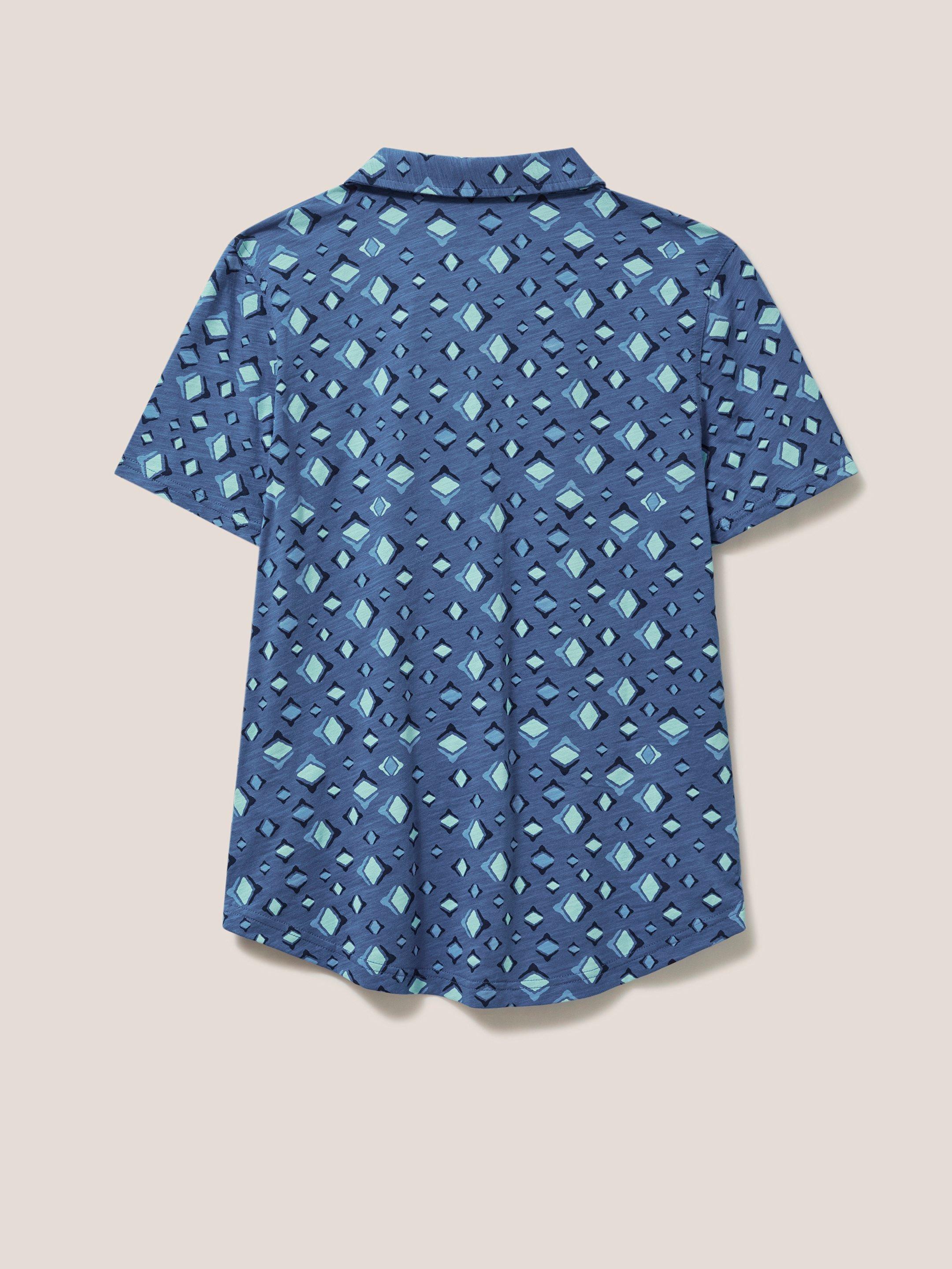 Penny Pocket Cotton Jersey Shirt in BLUE PR - FLAT BACK