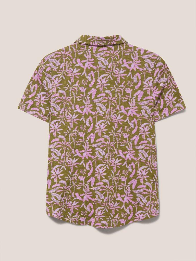 Penny Pocket Cotton Jersey Shirt in GREEN MULTI - FLAT BACK